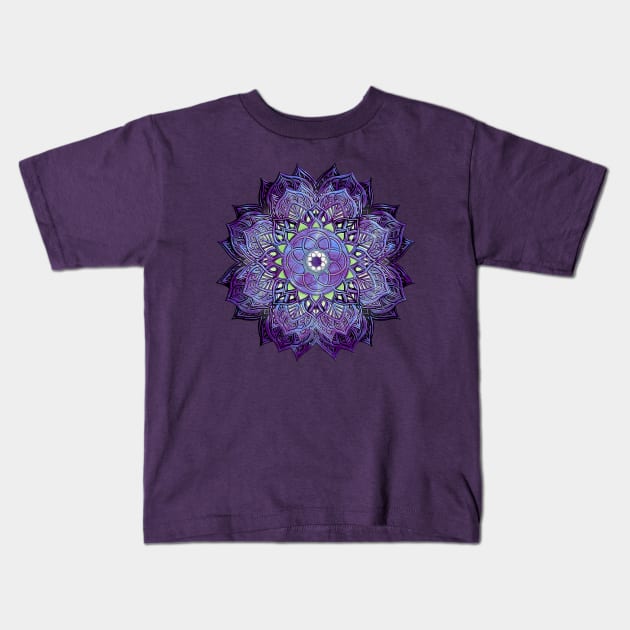 Celtic Mandala, purple Kids T-Shirt by Dowling Art & Design